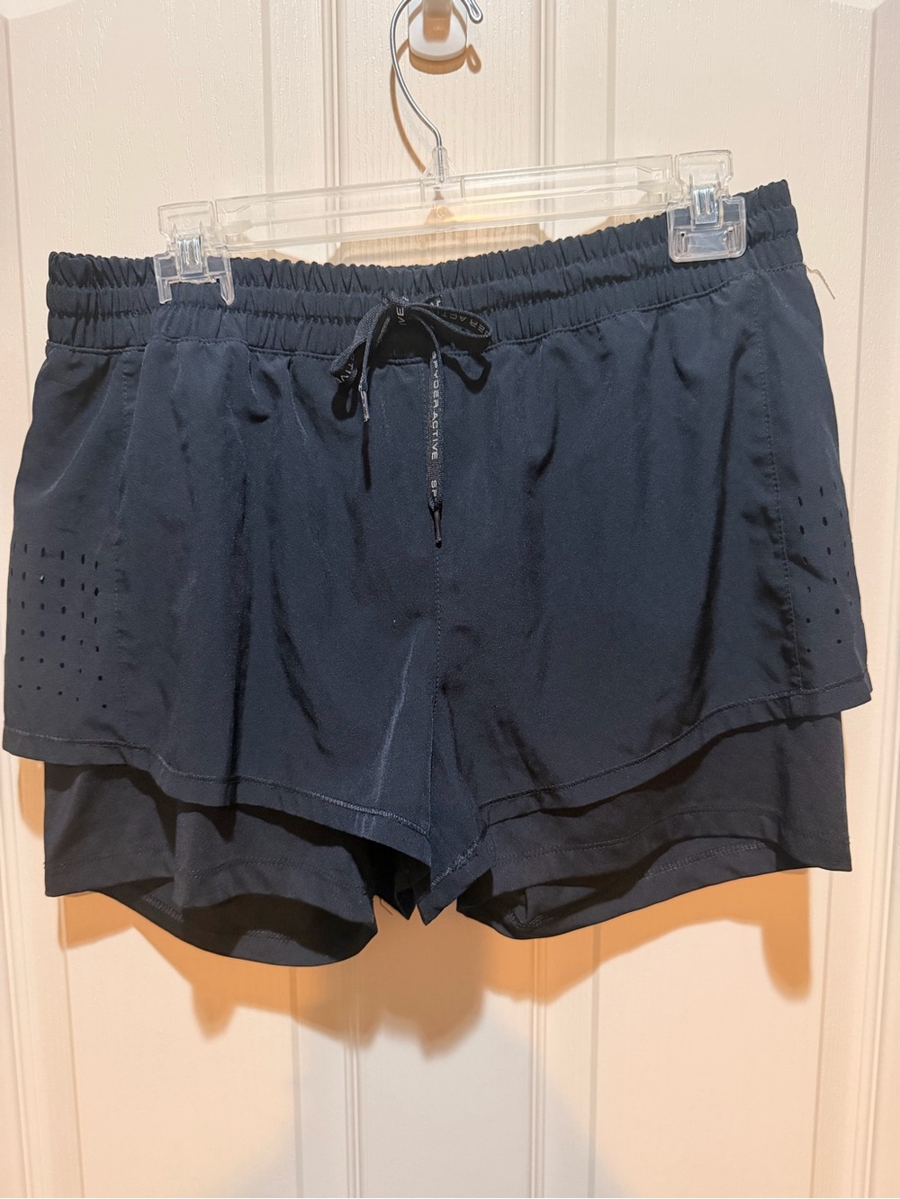 Spyder Black Layered Athletic Shorts -Size L
